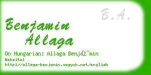 benjamin allaga business card